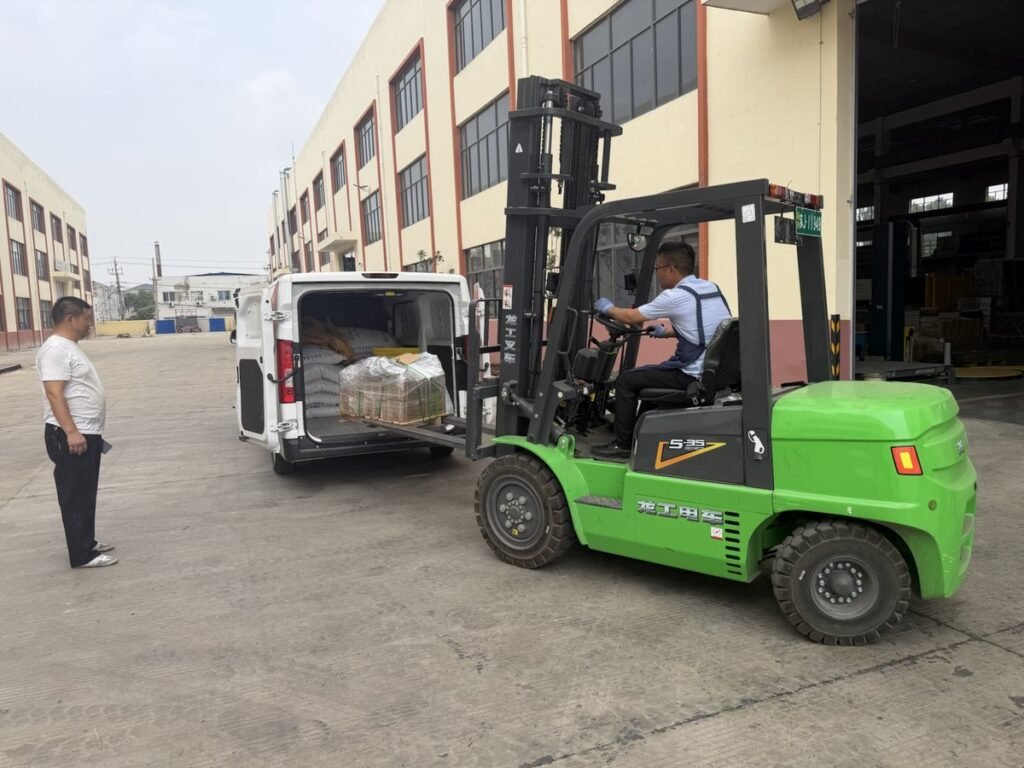 Forklift loading for factory shipment